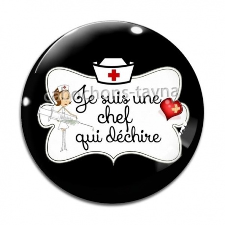 Cabochon Verre - je suis une chef qui déchire