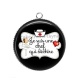 Pendentif Cabochon Argent - je suis une chef qui déchire