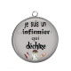 Pendentif Cabochon Argent - je suis un infirmier qui déchire