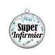 Pendentif Cabochon Argent - super infirmier