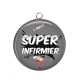 Pendentif Cabochon Argent - super infirmier