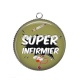 Pendentif Cabochon Argent - super infirmier