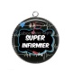 Pendentif Cabochon Argent - super infirmier