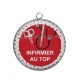 Pendentif Cabochon Argent - infirmier au top