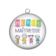 Pendentif Cabochon Argent - merci maîtresse