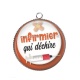 Pendentif Cabochon Argent - infirmier qui déchire