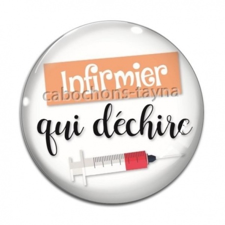 Cabochon Verre - infirmier qui déchire