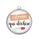 Pendentif Cabochon Argent - infirmier qui déchire