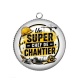 Pendentif Cabochon Argent - un super chef de chantier