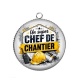 Pendentif Cabochon Argent - un super chef de chantier