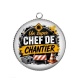 Pendentif Cabochon Argent - un super chef de chantier