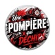 Cabochon Verre - une pompière qui déchire, pompier femme