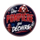 Cabochon Verre - une pompière qui déchire, pompier femme