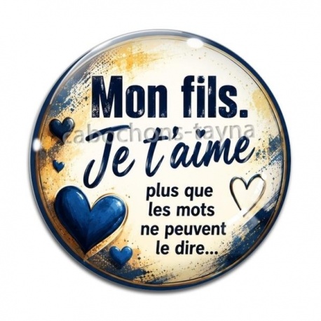 Cabochon Verre - mon fils je t'aime