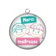Pendentif Cabochon Argent - merci maîtresse
