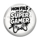 Cabochon Verre - mon fils est un super gamer