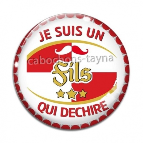 Cabochon Verre - je suis un fils qui déchire