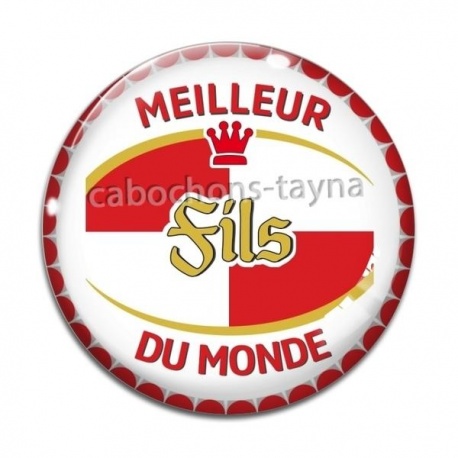Cabochon Verre - meilleur fils du monde