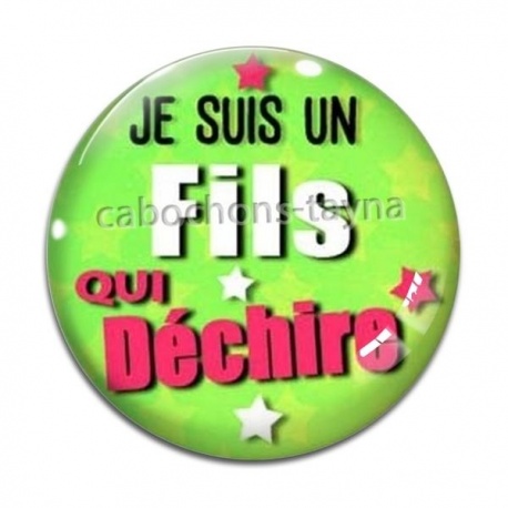 Cabochon Verre - je suis un fils qui déchire