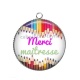 Pendentif Cabochon Argent - merci maîtresse