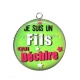 Pendentif Cabochon Argent - je suis un fils qui déchire