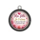 Pendentif Cabochon Argent - ma fille je t'aime plus que les mots ne peuvent le dire