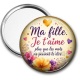 Miroir de poche - ma fille je t'aime plus que les mots ne peuvent le dire