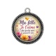 Pendentif Cabochon Argent - ma fille je t'aime plus que les mots ne peuvent le dire