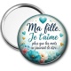 Miroir de poche - ma fille je t'aime plus que les mots ne peuvent le dire