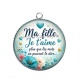 Pendentif Cabochon Argent - ma fille je t'aime plus que les mots ne peuvent le dire
