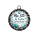 Pendentif Cabochon Argent - ma fille je t'aime plus que les mots ne peuvent le dire