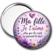 Miroir de poche - ma fille je t'aime plus que les mots ne peuvent le dire