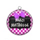 Pendentif Cabochon Argent - merci maîtresse