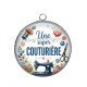 Pendentif Cabochon Argent - une super couturière