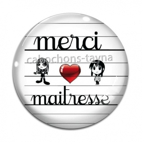 Cabochon Verre - merci maîtresse