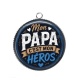 Pendentif Cabochon Argent - mon papa c'est mon héros
