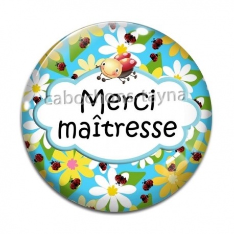Cabochon Verre - merci maîtresse