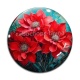 Cabochon Verre - fleur rouge