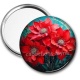 Miroir de poche - fleur rouge