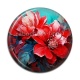 Cabochon Résine - fleur rouge