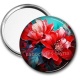 Miroir de poche - fleur rouge