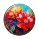 Cabochon Résine - fleur rouge