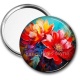 Miroir de poche - fleur rouge