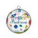 Pendentif Cabochon Argent - merci maîtresse