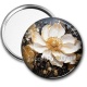 Miroir de poche - fleur blanche et dorée