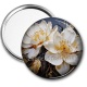 Miroir de poche - fleur blanche