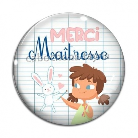 Cabochon Verre - merci maîtresse