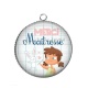 Pendentif Cabochon Argent - merci maîtresse