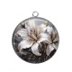 Pendentif Cabochon Argent - fleur lys