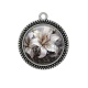 Pendentif Cabochon Argent - fleur lys